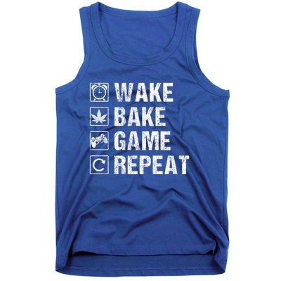 Wake Bake Game Repeat Video Game Weed Smoker Pot Gift Tank Top