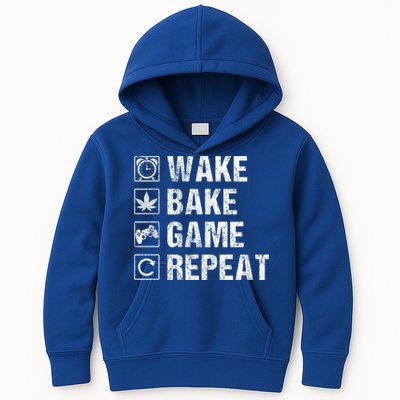 Wake Bake Game Repeat Video Game Weed Smoker Pot Gift Kids Hoodie
