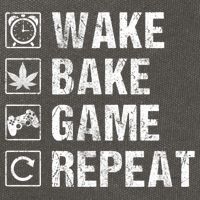 Wake Bake Game Repeat Video Game Weed Smoker Pot Gift Cotton Canvas Backpack