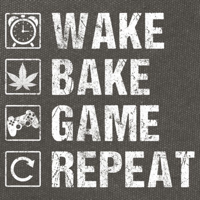 Wake Bake Game Repeat Video Game Weed Smoker Pot Gift Cotton Canvas Backpack