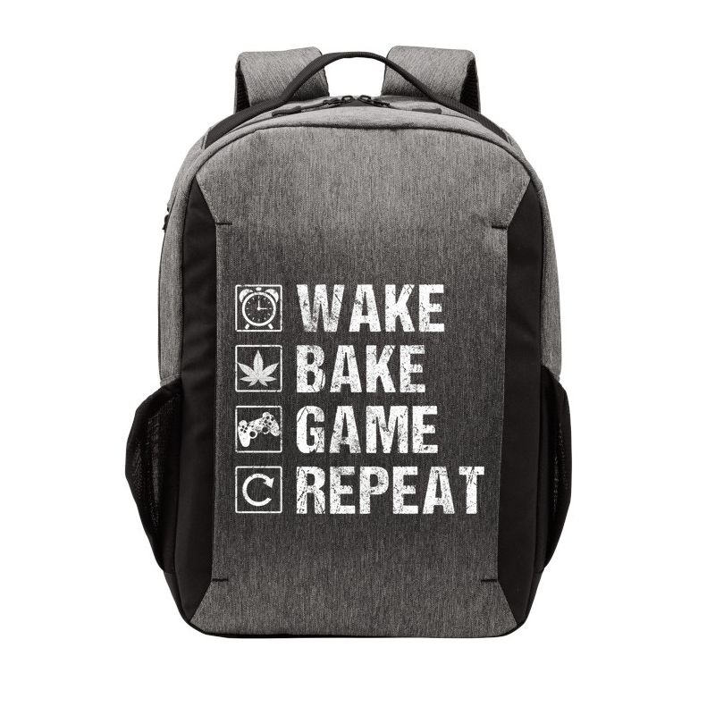 Wake Bake Game Repeat Video Game Weed Smoker Pot Gift Vector Backpack