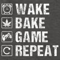 Wake Bake Game Repeat Video Game Weed Smoker Pot Gift Vector Backpack