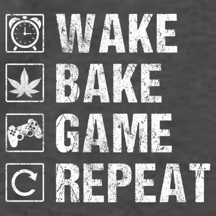 Wake Bake Game Repeat Video Game Weed Smoker Pot Gift Vector Backpack