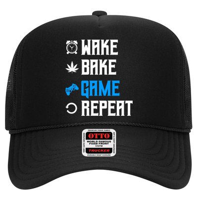 Wake Bake Game Repeat Gift Trucker Hat