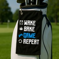 Wake Bake Game Repeat Gift Golf Towel