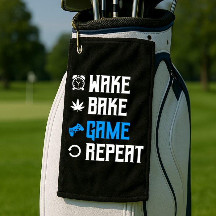 Wake Bake Game Repeat Gift Golf Towel