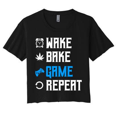Wake Bake Game Repeat Gift Crop Top