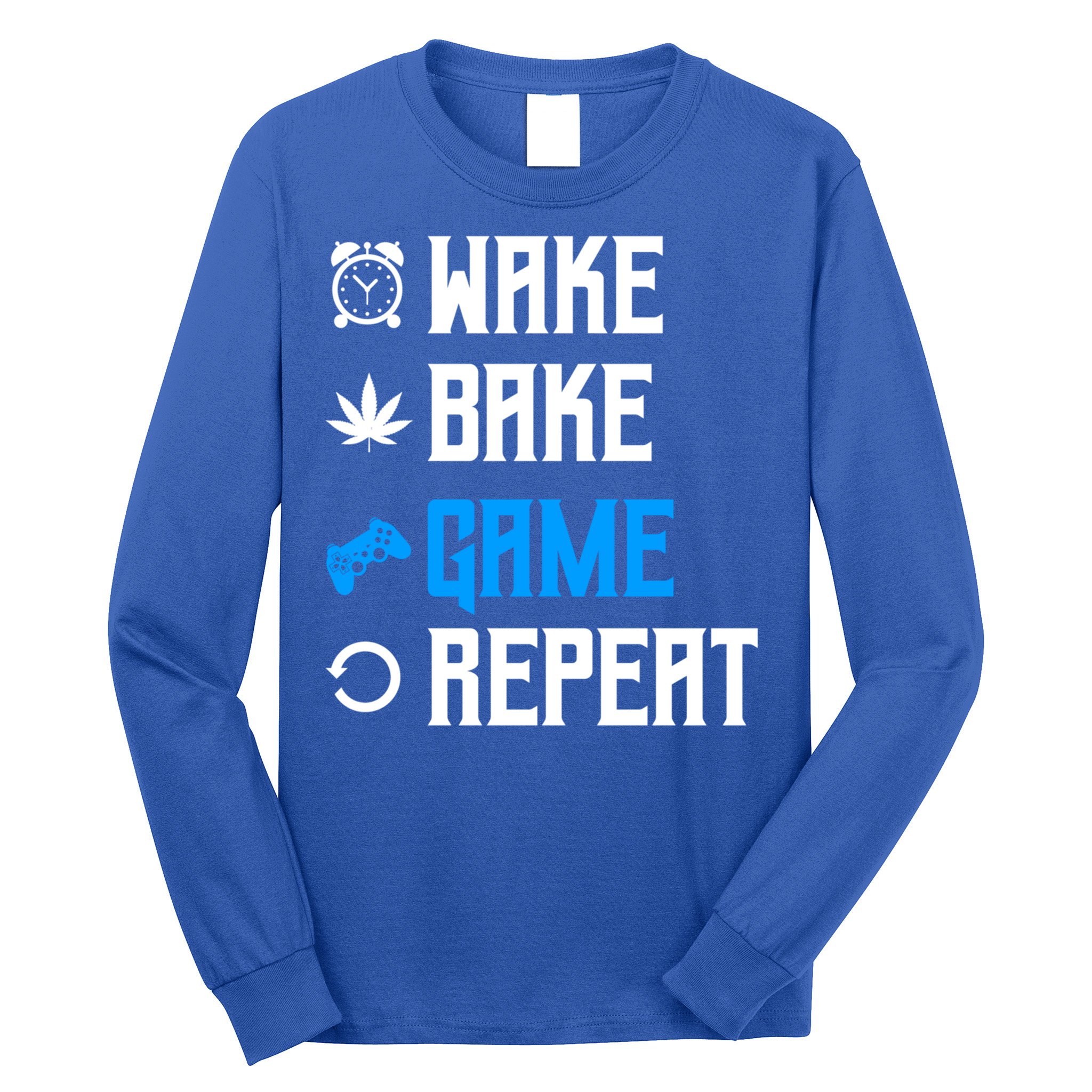 Wake Bake Game Repeat Gift Long Sleeve Shirt