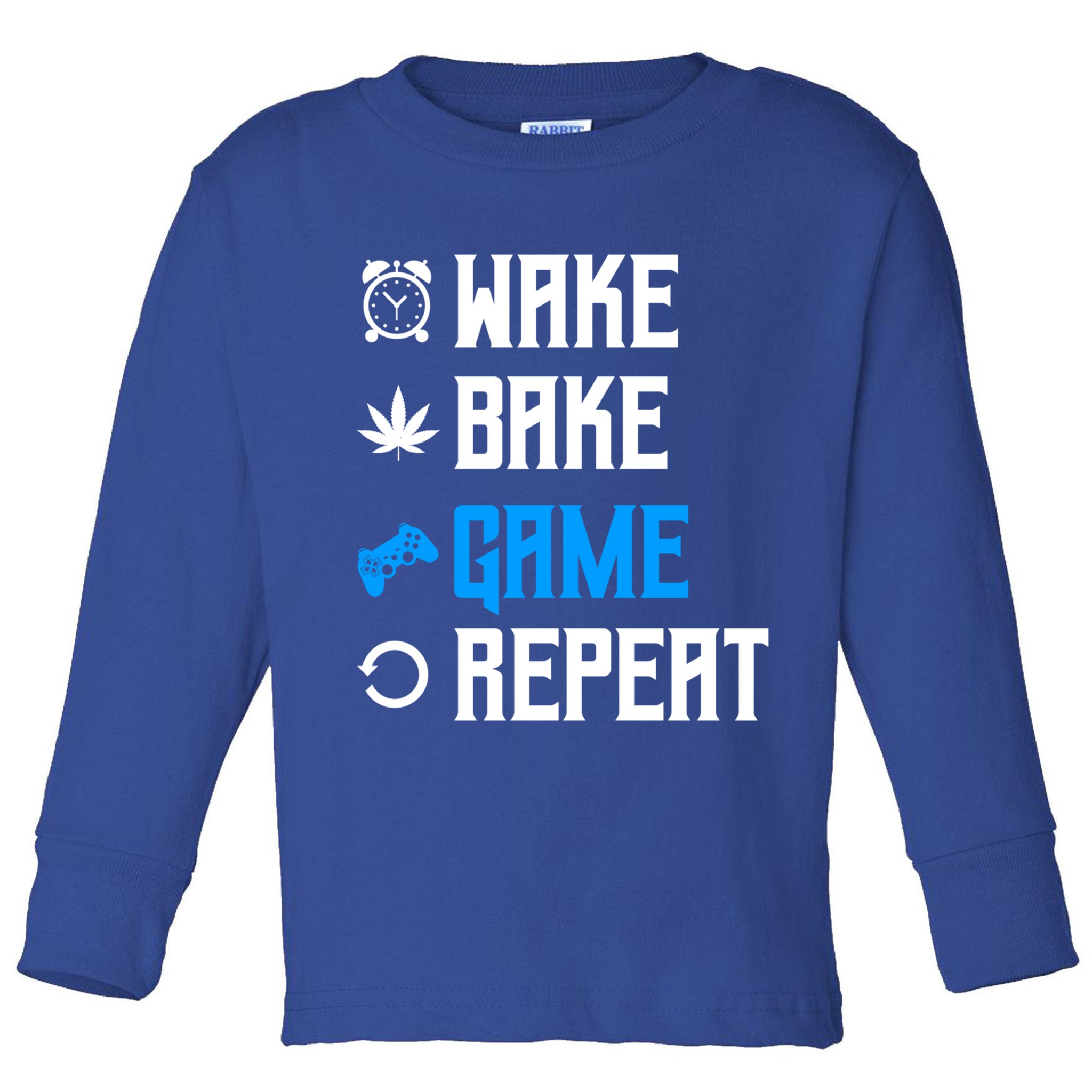 Wake Bake Game Repeat Gift Toddler Long Sleeve Shirt
