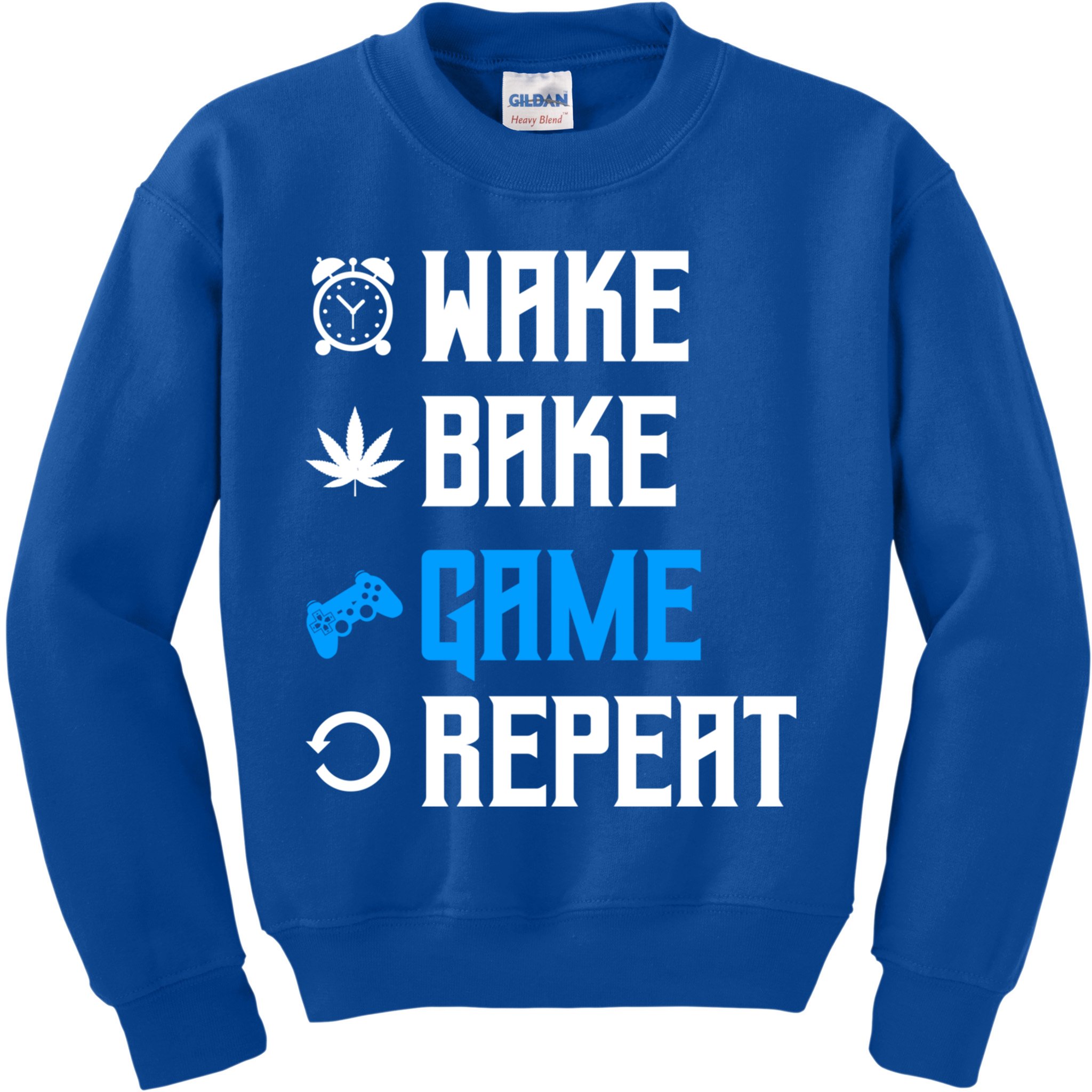 Wake Bake Game Repeat Gift Kids Sweatshirt
