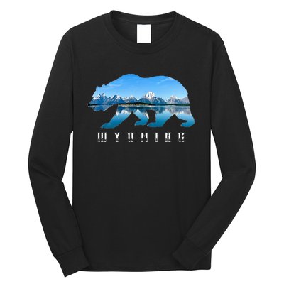 Wyoming Bear & Grand Teton National Park Image Souvenir Long Sleeve Shirt