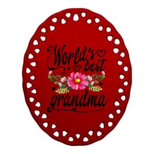 World's Best Grandma Mother's Day Gift Ceramic Oval Ornament