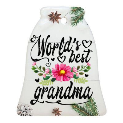 World's Best Grandma Mother's Day Gift Ceramic Bell Ornament