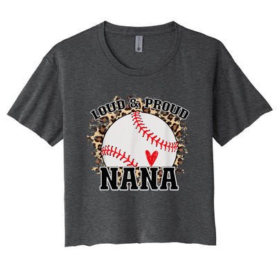 Wo Baseball Grandma aunt Mama Matching Baseball nana, Mother's Day Women's Crop Top Tee