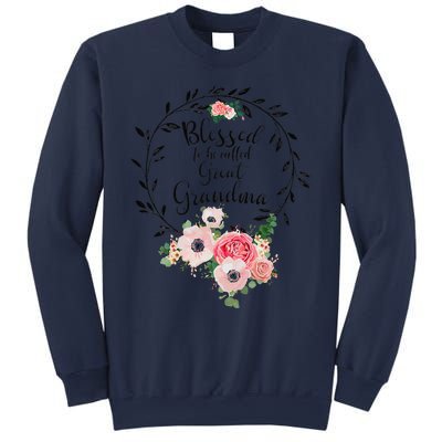 Womens Blessed Great Grandma Floral Grandma Decoration Sweatshirt