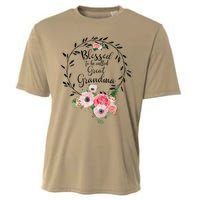 Womens Blessed Great Grandma Floral Grandma Decoration Cooling Performance Crew T-Shirt