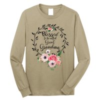 Womens Blessed Great Grandma Floral Grandma Decoration Long Sleeve Shirt