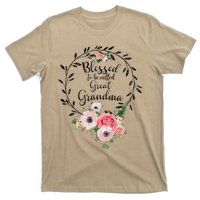 Womens Blessed Great Grandma Floral Grandma Decoration T-Shirt