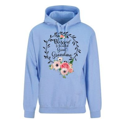 Womens Blessed Great Grandma Floral Grandma Decoration Unisex Surf Hoodie