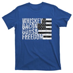 Whiskey Bacon Guns & Freedom Flag Tee T-Shirt