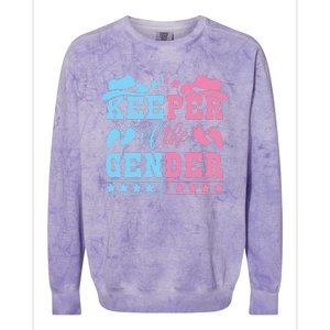 Western Baby Gender Reveal Party Outfit Keeper Of The Gender Colorblast Crewneck Sweatshirt