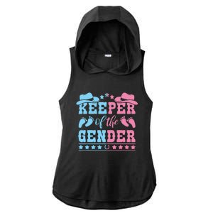 Western Baby Gender Reveal Party Outfit Keeper Of The Gender Ladies PosiCharge Tri-Blend Wicking Draft Hoodie Tank