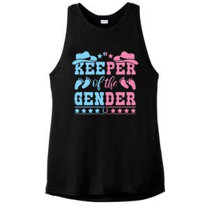 Western Baby Gender Reveal Party Outfit Keeper Of The Gender Ladies PosiCharge Tri-Blend Wicking Tank