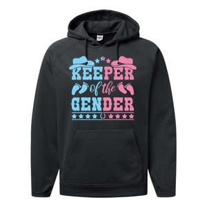 Western Baby Gender Reveal Party Outfit Keeper Of The Gender Performance Fleece Hoodie