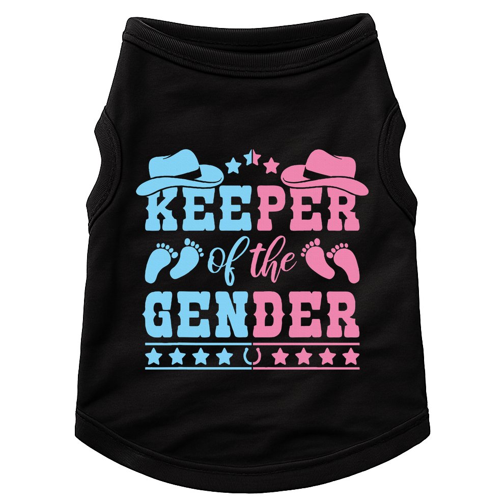 Western Baby Gender Reveal Party Outfit Keeper Of The Gender Doggie Tank