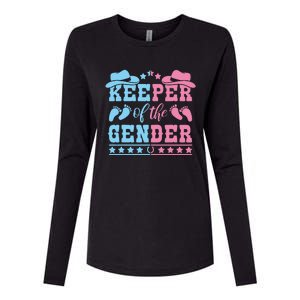 Western Baby Gender Reveal Party Outfit Keeper Of The Gender Womens Cotton Relaxed Long Sleeve T-Shirt