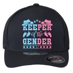 Western Baby Gender Reveal Party Outfit Keeper Of The Gender Flexfit Unipanel Trucker Cap