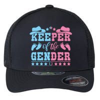 Western Baby Gender Reveal Party Outfit Keeper Of The Gender Flexfit Unipanel Trucker Cap