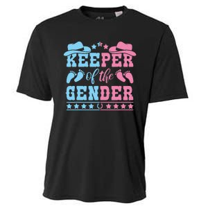 Western Baby Gender Reveal Party Outfit Keeper Of The Gender Cooling Performance Crew T-Shirt