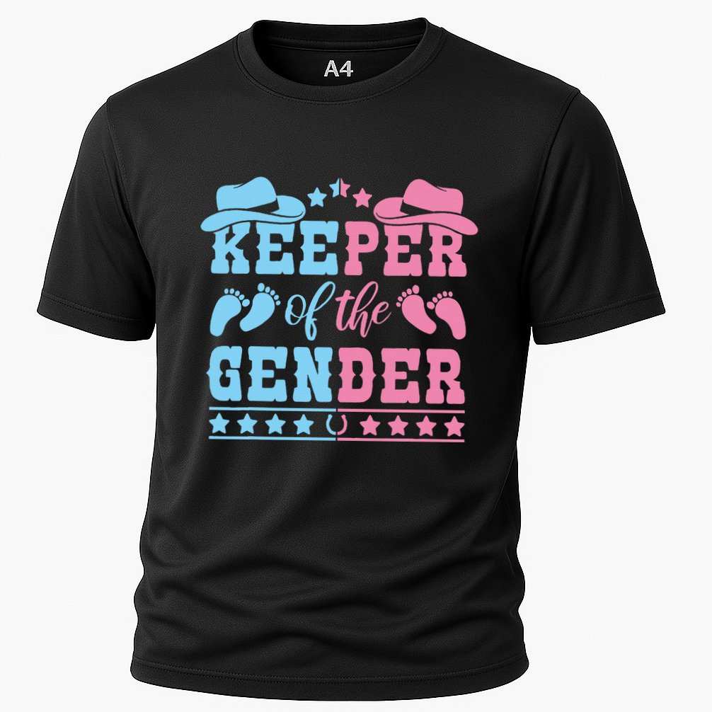 Western Baby Gender Reveal Party Outfit Keeper Of The Gender Cooling Performance Crew T-Shirt