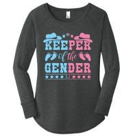 Western Baby Gender Reveal Party Outfit Keeper Of The Gender Women's Perfect Tri Tunic Long Sleeve Shirt