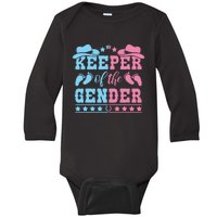 Western Baby Gender Reveal Party Outfit Keeper Of The Gender Baby Long Sleeve Bodysuit