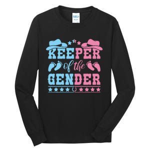 Western Baby Gender Reveal Party Outfit Keeper Of The Gender Tall Long Sleeve T-Shirt