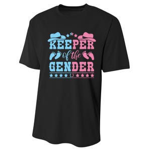 Western Baby Gender Reveal Party Outfit Keeper Of The Gender Performance Sprint T-Shirt