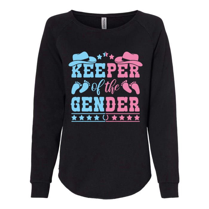 Western Baby Gender Reveal Party Outfit Keeper Of The Gender Womens California Wash Sweatshirt