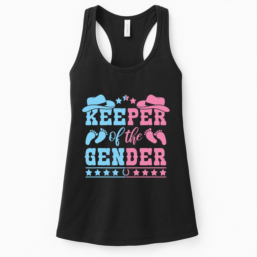 Western Baby Gender Reveal Party Outfit Keeper Of The Gender Womens Tank Top