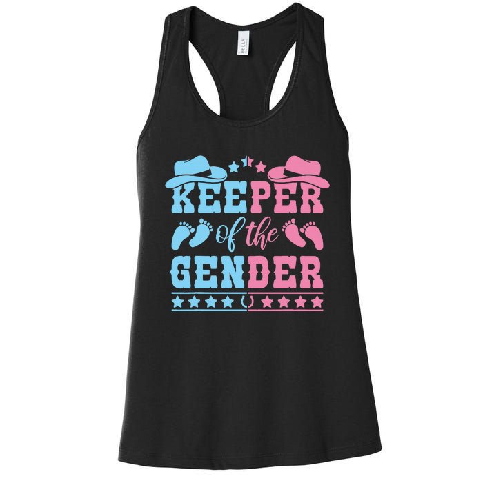 Western Baby Gender Reveal Party Outfit Keeper Of The Gender Women's Racerback Tank