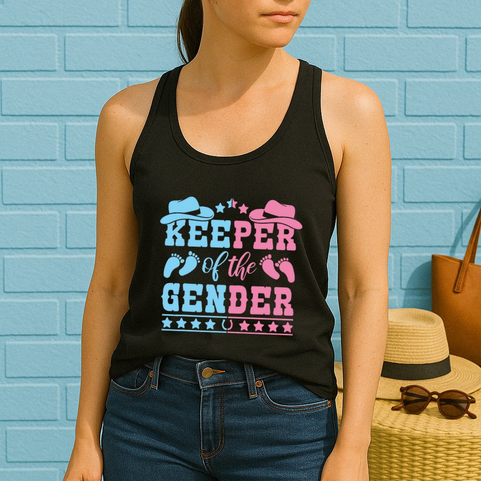 Western Baby Gender Reveal Party Outfit Keeper Of The Gender Womens Tank Top