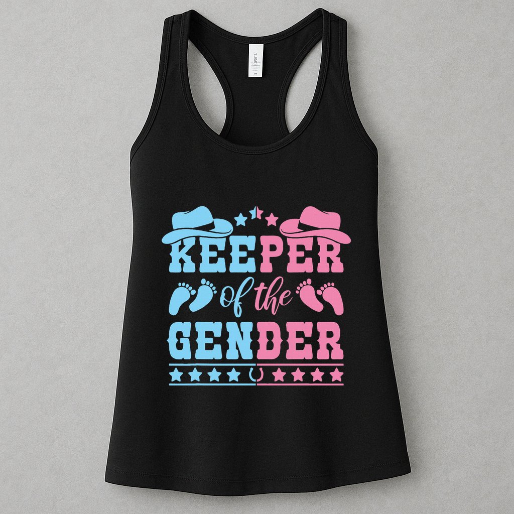 Western Baby Gender Reveal Party Outfit Keeper Of The Gender Womens Tank Top