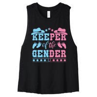 Western Baby Gender Reveal Party Outfit Keeper Of The Gender Women's Racerback Cropped Tank