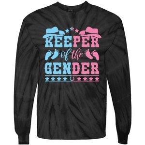 Western Baby Gender Reveal Party Outfit Keeper Of The Gender Tie-Dye Long Sleeve Shirt