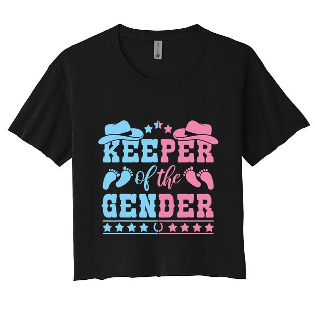 Western Baby Gender Reveal Party Outfit Keeper Of The Gender Crop Top