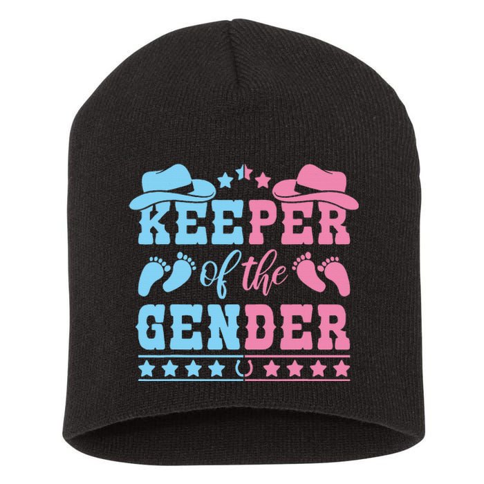 Western Baby Gender Reveal Party Outfit Keeper Of The Gender Short Acrylic Beanie