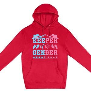 Western Baby Gender Reveal Party Outfit Keeper Of The Gender Premium Pullover Hoodie