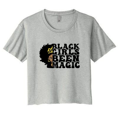 Women Black Girl Been Magic For Black History Month Gift Women's Crop Top Tee