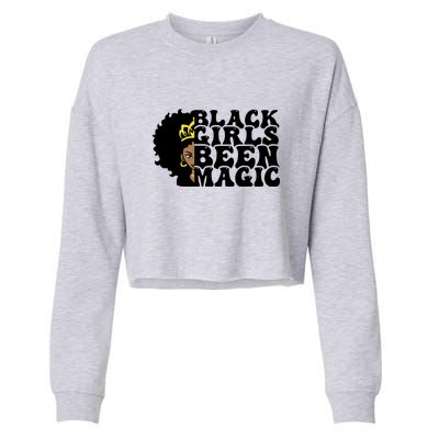 Women Black Girl Been Magic For Black History Month Gift Cropped Pullover Crew